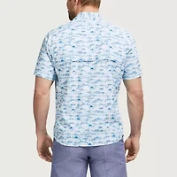 IZOD Sunshield Performance Mens Short Sleeve Regular Fit Stretch Fabric Button-Down Shirt