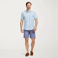 IZOD Sunshield Performance Mens Short Sleeve Regular Fit Stretch Fabric Button-Down Shirt