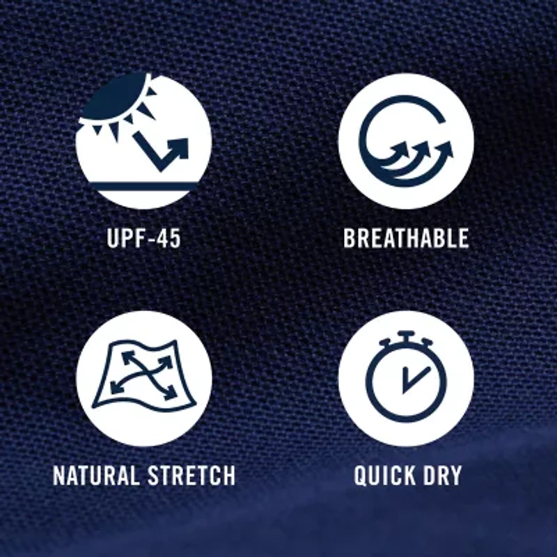 IZOD Sunshield Performance Mens Short Sleeve Regular Fit Stretch Fabric Button-Down Shirt