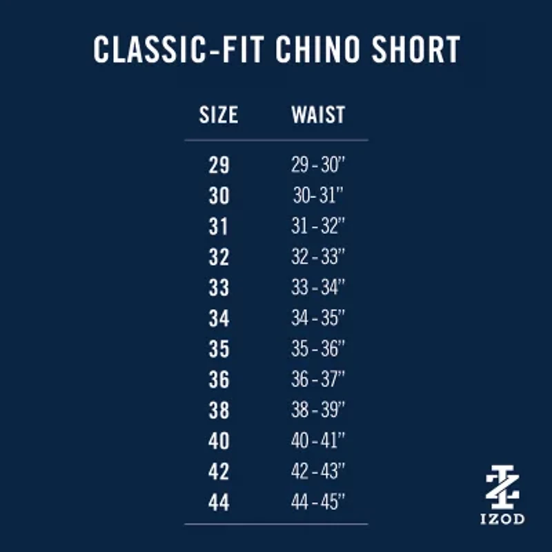 IZOD Saltwater Mens 7" Stretch Fabric Chino Short