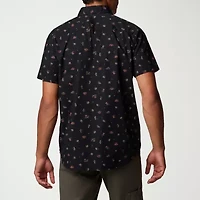 Columbia Mens Short Sleeve Regular Fit Stretch Fabric Button-Down Shirt