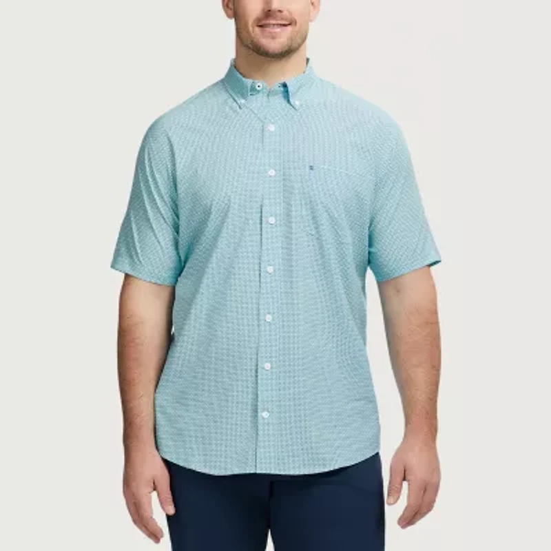 IZOD Breeze Mens Short Sleeve Classic Fit Stretch Fabric Big and Tall Button-Down Shirt