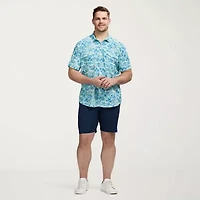 IZOD Mens Short Sleeve Classic Fit Stretch Fabric Big and Tall Button-Down Shirt