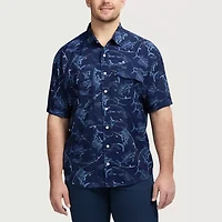 IZOD Mens Short Sleeve Classic Fit Stretch Fabric Big and Tall Button-Down Shirt