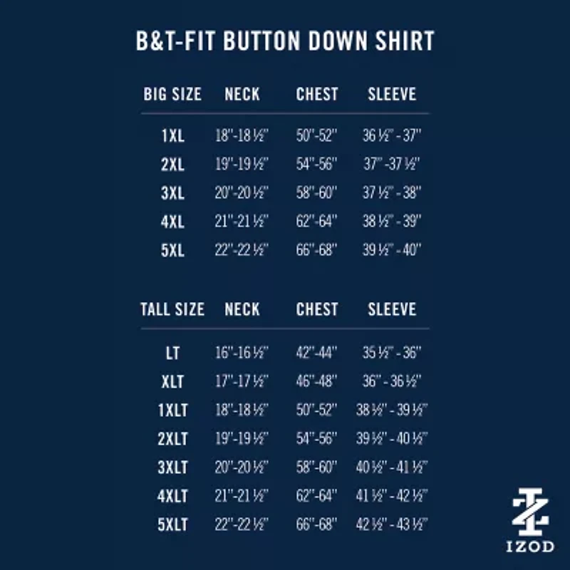 IZOD Lux Classic Mens Short Sleeve Fit Big and Tall Button-Down Shirt