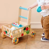 Melissa & Doug Wooden Shape Sorting Grocery Cart Interactive Toy