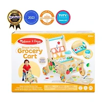 Melissa & Doug Wooden Shape Sorting Grocery Cart Interactive Toy