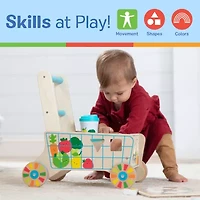 Melissa & Doug Wooden Shape Sorting Grocery Cart Interactive Toy