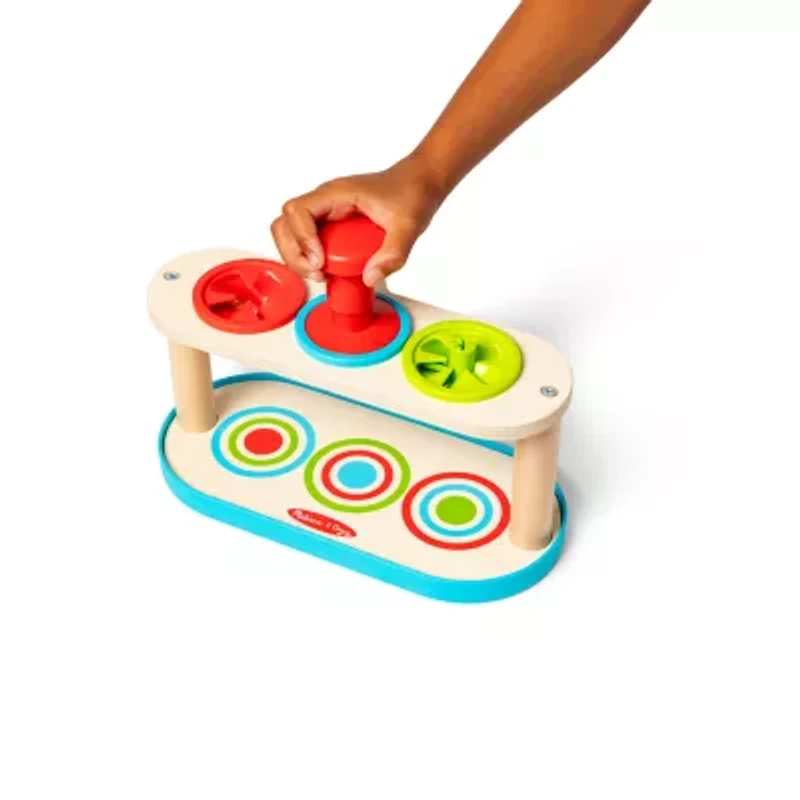 Melissa & Doug Match & Push Spinning Tops Interactive Toy