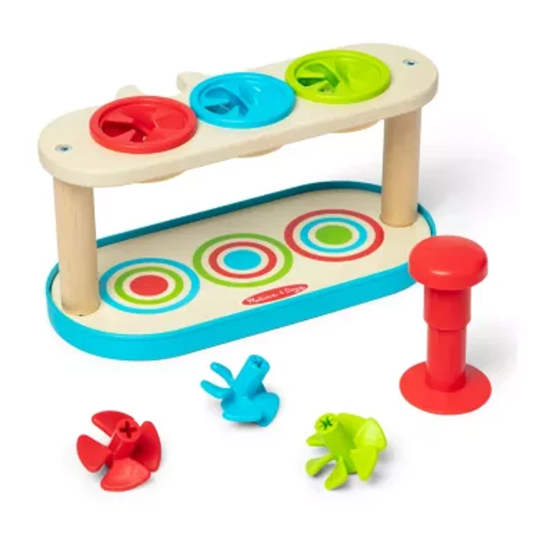 Melissa & Doug Match & Push Spinning Tops Interactive Toy