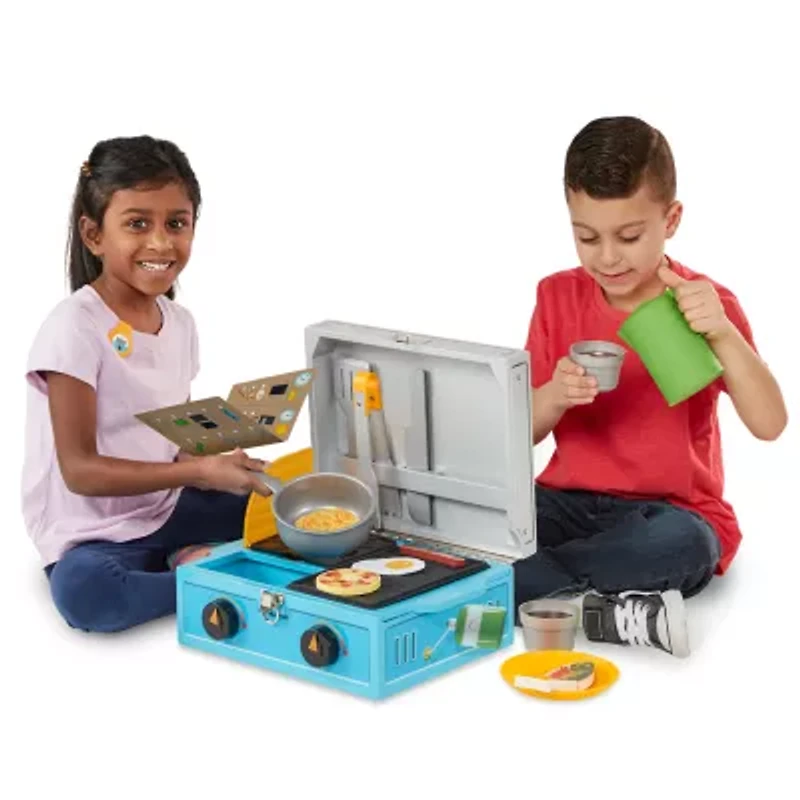 Melissa & Doug Lets Explore Wooden Camp Stove Play Set Interactive Toy