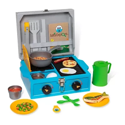 Melissa & Doug Lets Explore Wooden Camp Stove Play Set Interactive Toy