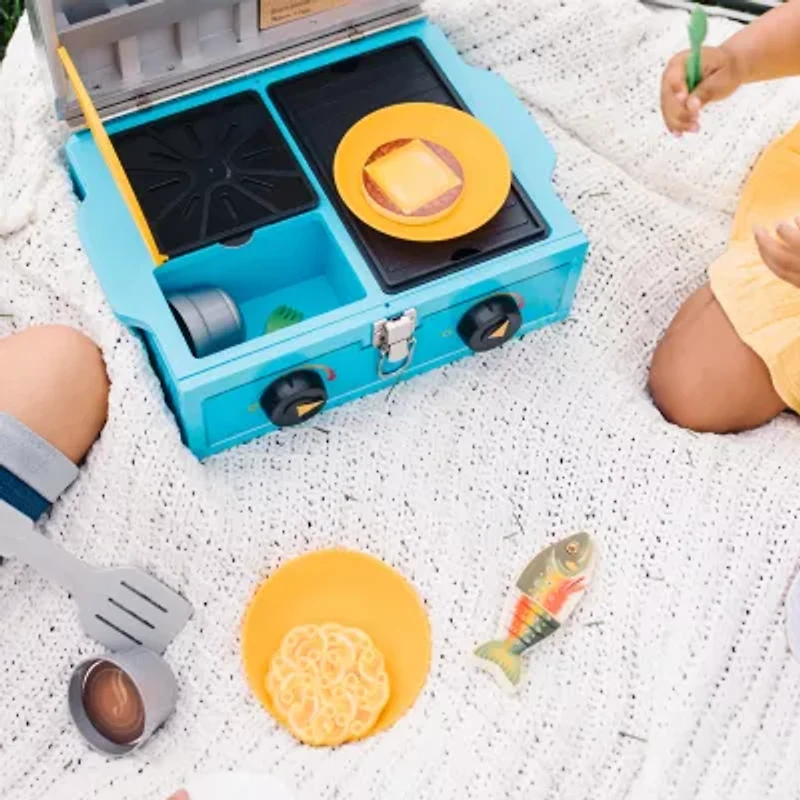 Melissa & Doug Lets Explore Wooden Camp Stove Play Set Interactive Toy