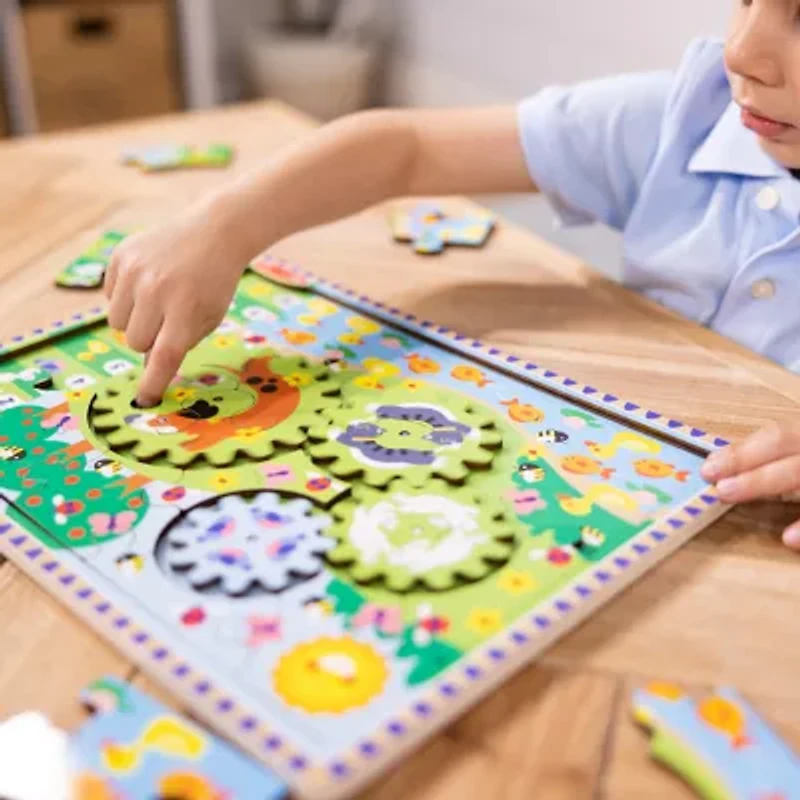 Melissa & Doug Animal Chase I-Spy Wooden Gear 24-pc. Puzzle