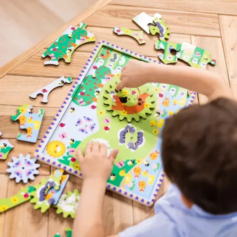 Melissa & Doug Animal Chase I-Spy Wooden Gear 24-pc. Puzzle