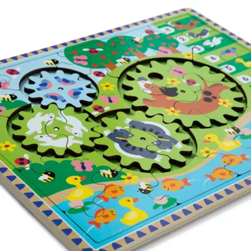 Melissa & Doug Animal Chase I-Spy Wooden Gear 24-pc. Puzzle