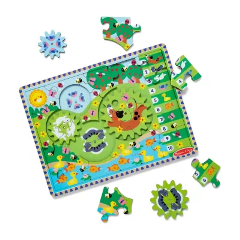 Melissa & Doug Animal Chase I-Spy Wooden Gear 24-pc. Puzzle