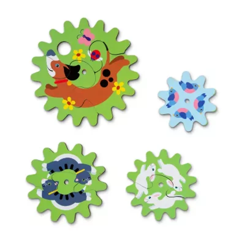 Melissa & Doug Animal Chase I-Spy Wooden Gear 24-pc. Puzzle
