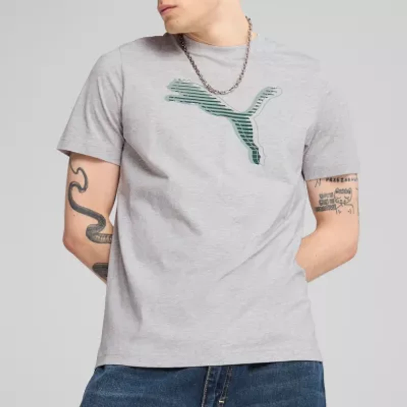 PUMA Mens Crew Neck Short Sleeve Regular Fit Graphic T-Shirt