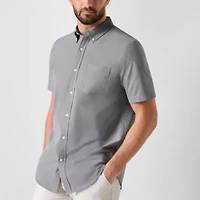 St. John's Bay Breathable Performance Mens Short Sleeve Classic Fit Button-Down Shirt