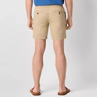 St. John's Bay Poplin Mens 8" Stretch Fabric Drawstring Waist Deck Short