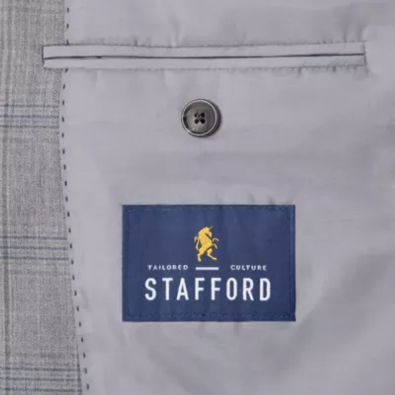 Stafford Mens Classic Fit Plaid Suit Jacket