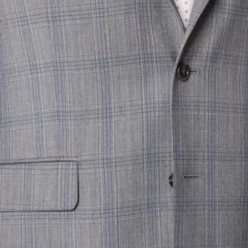 Stafford Mens Classic Fit Plaid Suit Jacket