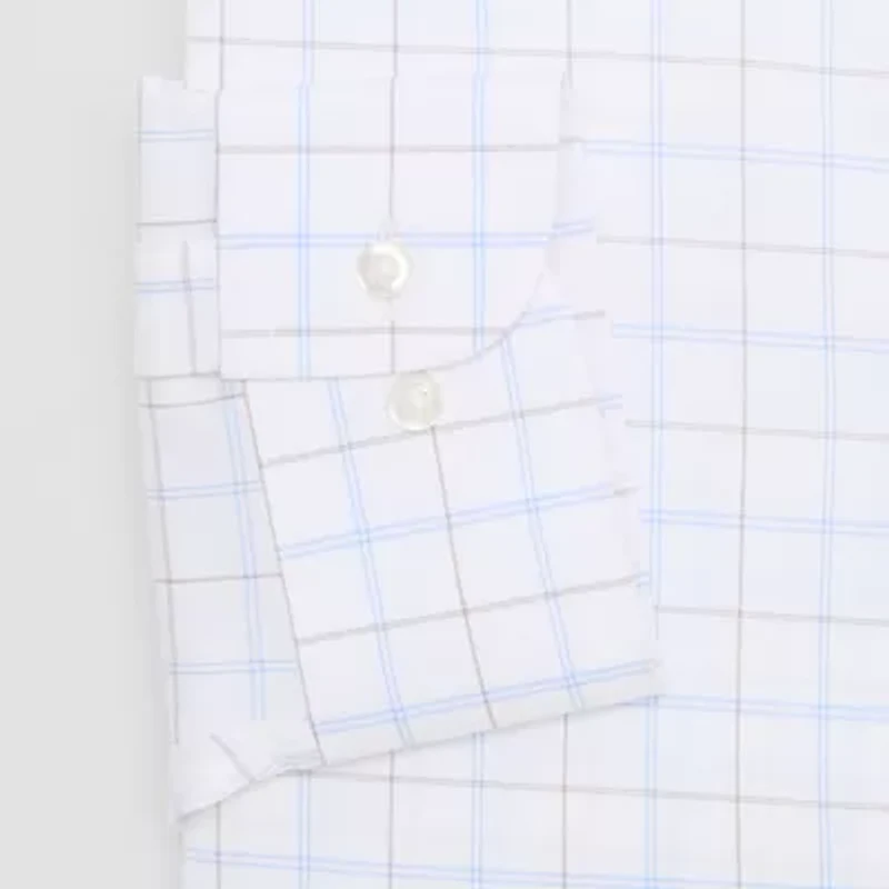 Stafford Smart Tech Mens Regular Fit Stretch Fabric Wrinkle Free Long Sleeve Dress Shirt
