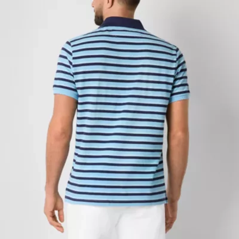 U.S. Polo Assn. Stripe Pique Mens Classic Fit Short Sleeve Shirt