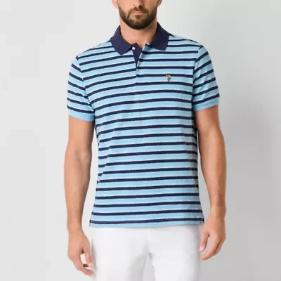 U.S. Polo Assn. Stripe Pique Mens Classic Fit Short Sleeve Shirt