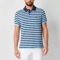 U.S. Polo Assn. Stripe Pique Mens Classic Fit Short Sleeve Shirt