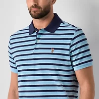 U.S. Polo Assn. Stripe Pique Mens Classic Fit Short Sleeve Shirt