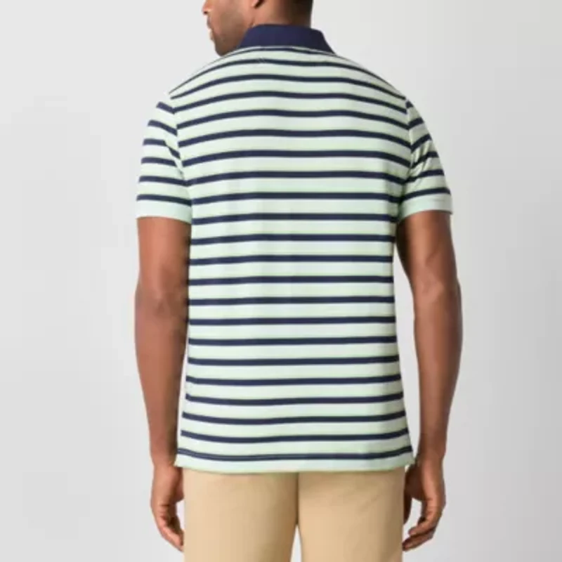 U.S. Polo Assn. Stripe Pique Mens Classic Fit Short Sleeve Shirt