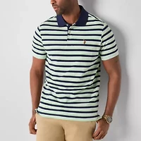 U.S. Polo Assn. Stripe Pique Mens Classic Fit Short Sleeve Shirt