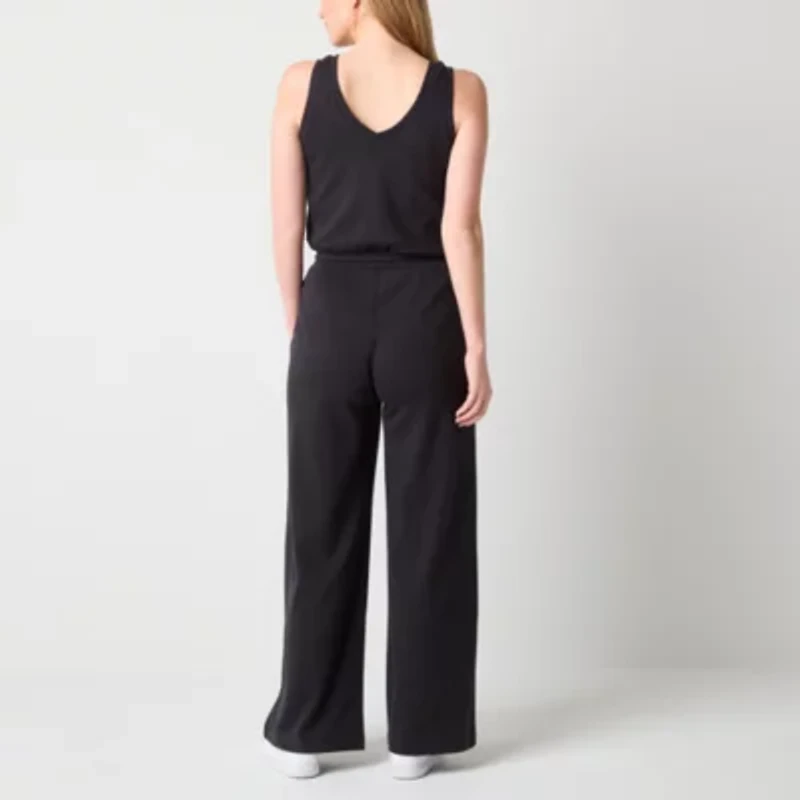 Reebok Womens Henley Neck Long Sleeve Active Jumpsuit