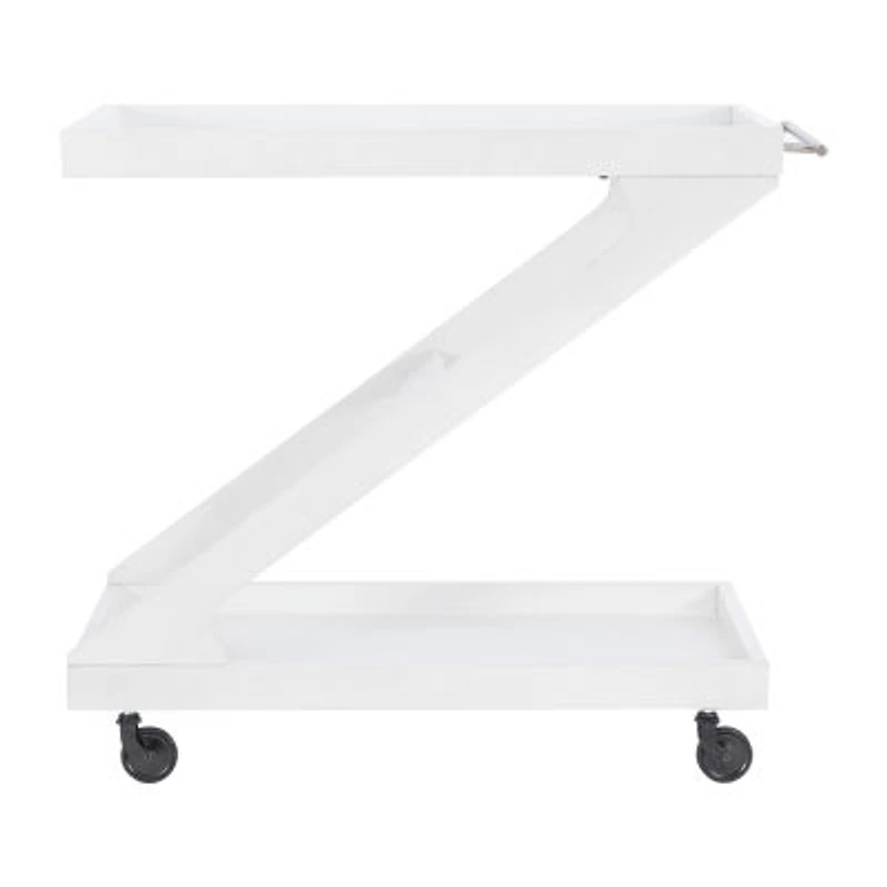 Downey Glass-Top Serving Cart