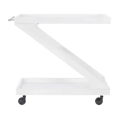 Downey Glass-Top Serving Cart