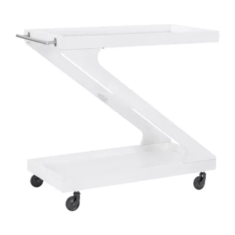 Downey Glass-Top Serving Cart