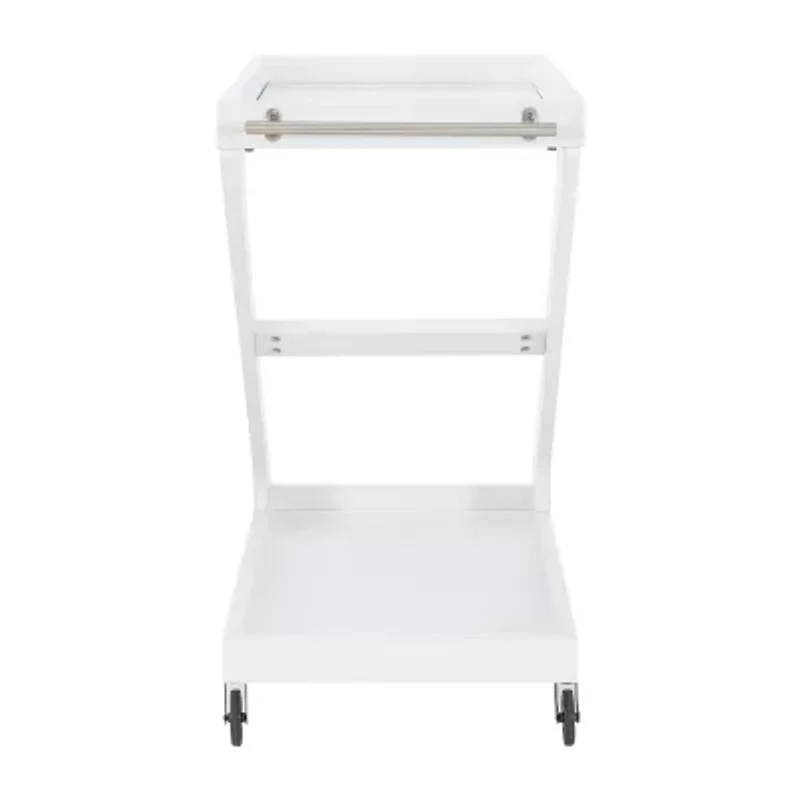Downey Glass-Top Serving Cart