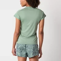 adidas Womens V Neck Short Sleeve Active T-Shirt