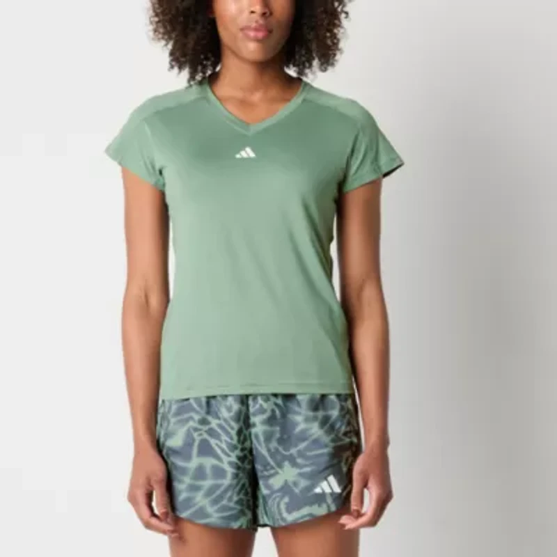 adidas Womens V Neck Short Sleeve Active T-Shirt