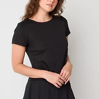 Xersion Everyday Womens Crew Neck Twist Back Short Sleeve T-Shirt
