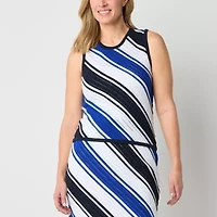 Liz Claiborne Womens Crew Neck Sleeveless Tank Top
