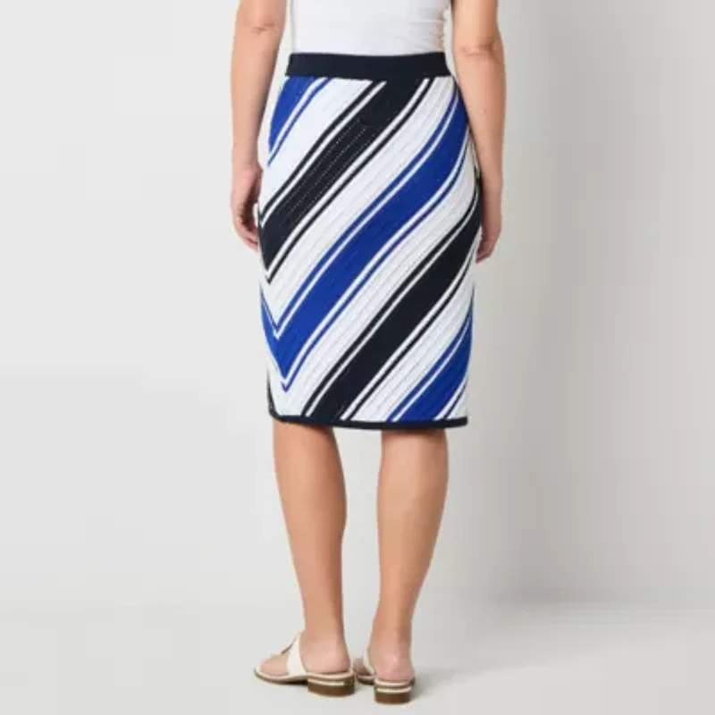 Liz Claiborne Womens Mid Rise Midi A-Line Skirt
