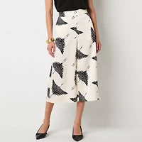 Worthington Womens Wide Leg Mid Rise Pull-On Pant