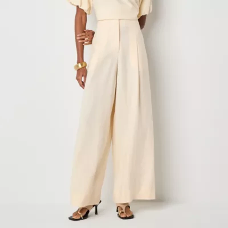 Worthington Womens Wide Leg High Rise Trouser