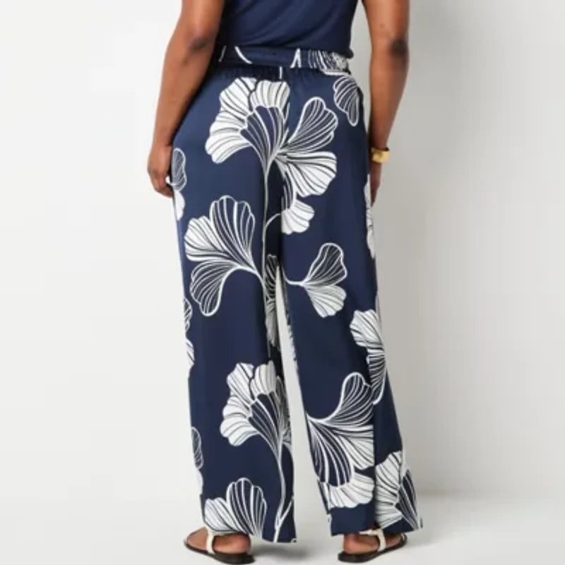 Worthington Womens Straight Plus Pull-On Pant