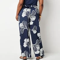 Worthington Womens Straight Plus Pull-On Pant