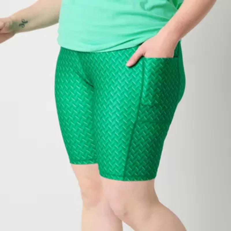 Xersion EverUltra Womens High Rise Quick Dry Plus 10 Inch Bike Short