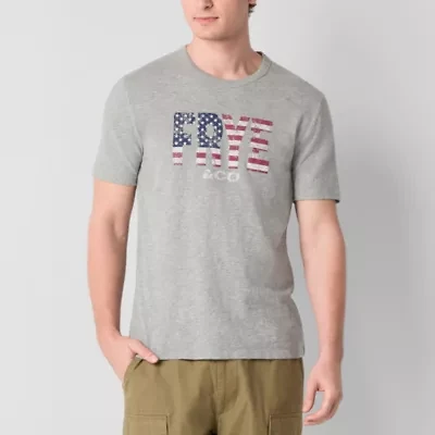 Frye and Co. Mens Crew Neck Short Sleeve Regular Fit Graphic T-Shirt